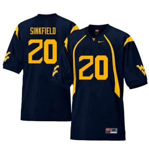 Men's West Virginia Mountaineers NCAA #20 Alec Sinkfield Navy Authentic Nike Retro Stitched College Football Jersey NX15Y02OU